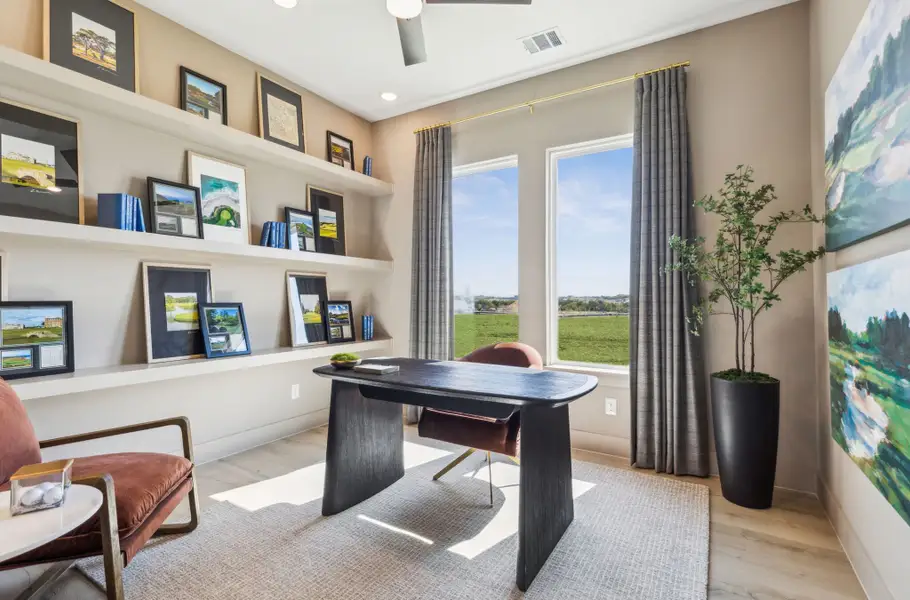 Furnished interior in a model home at Hazelwood 55' Series in Frisco (Image 11).