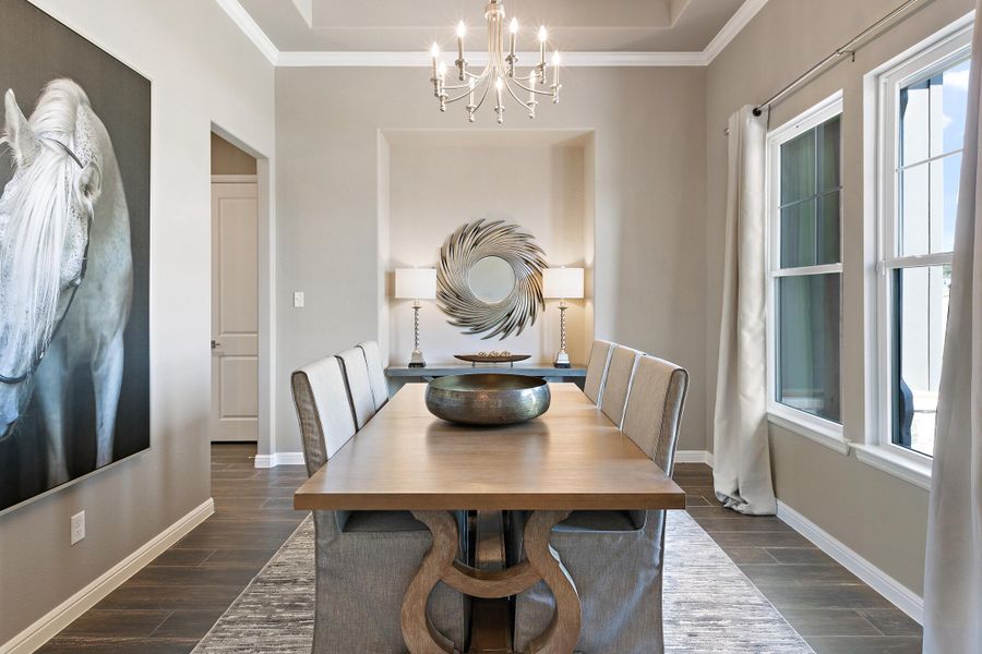 Furnished interior in a model home at Vintage Oaks in Weatherford (Image 56).