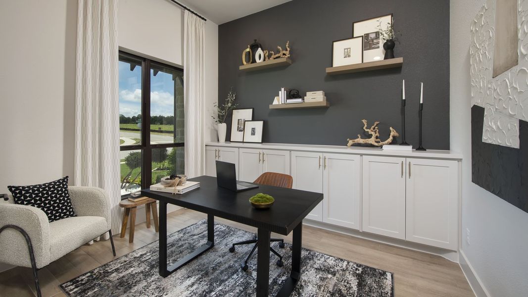 Furnished interior in a model home at The Colony in Bastrop (Image 3).
