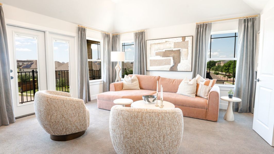 Furnished interior in a model home at The Abbey at Mercer Crossing in Farmers Branch (Image 17).