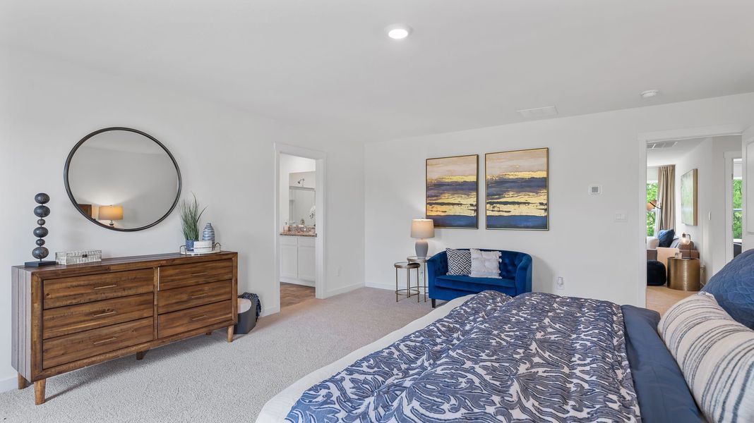 Furnished interior in a model home at Lone Oaks Farm in Cleveland (Image 37).