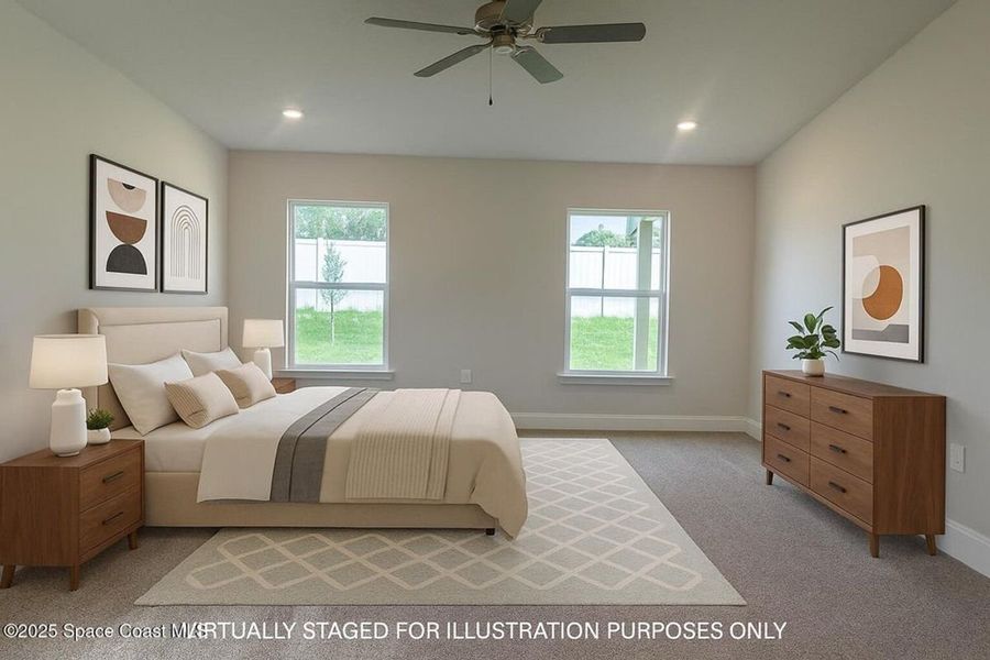 Furnished interior in a model home at Courtyard at Waterstone in Palm Bay (Image 5).