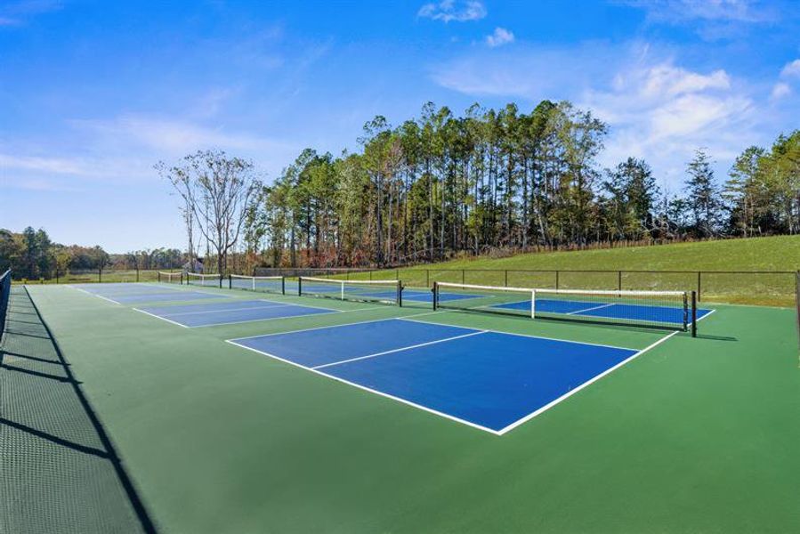 Challenge friends or family to a friendly pickleball match, at one of several community courts!