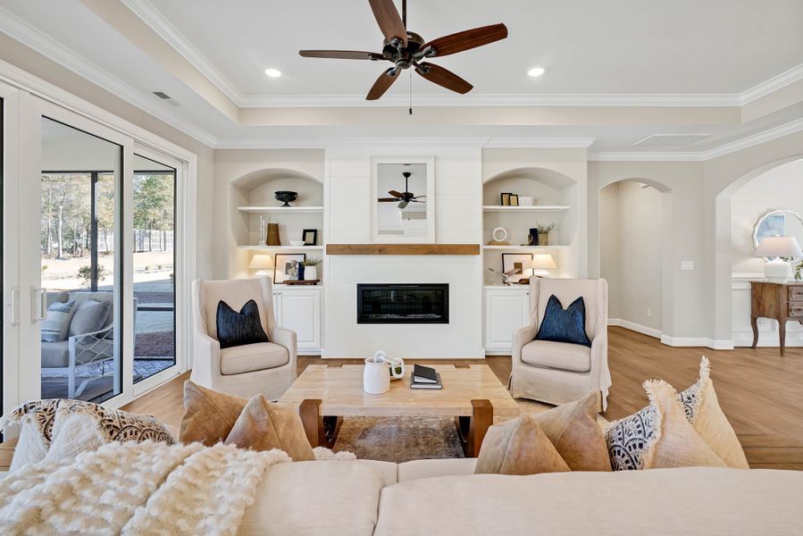 Furnished interior in a model home at Waterway in Southport (Image 5). Furnished interior in a model home at Waterway in Southport (Image 5).