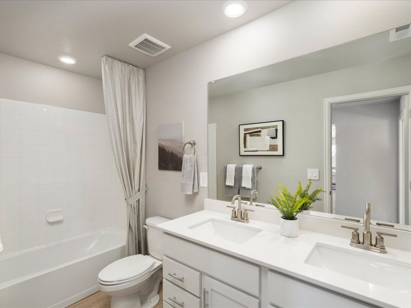 Furnished interior in a model home at Hidden Valley Farm in Severance (Image 11).