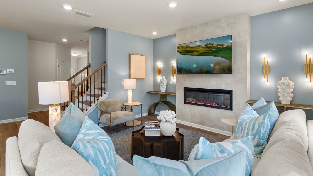 Furnished interior in a model home at McClure Farms Townhomes in Columbia (Image 9).