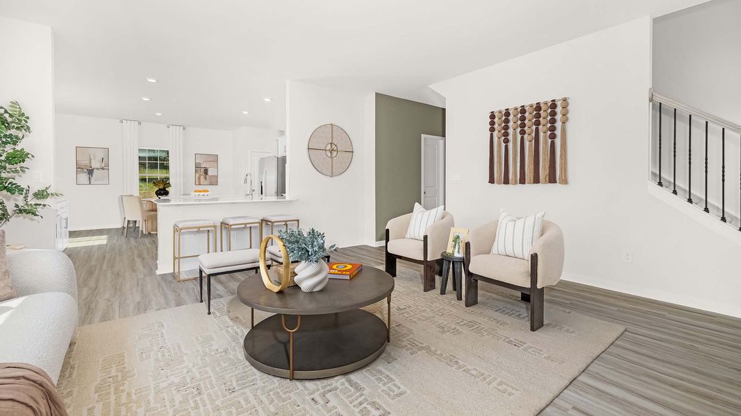 Furnished interior in a model home at Reedy Creek Preserve in Charlotte (Image 11).