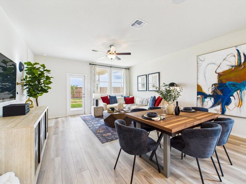 Furnished interior in a model home at Fairway Crossing in Converse (Image 4).