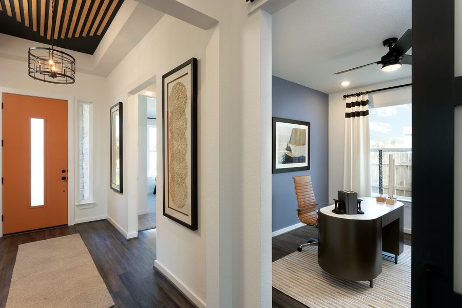 Furnished interior in a model home at East View Farms in Georgetown (Image 4).