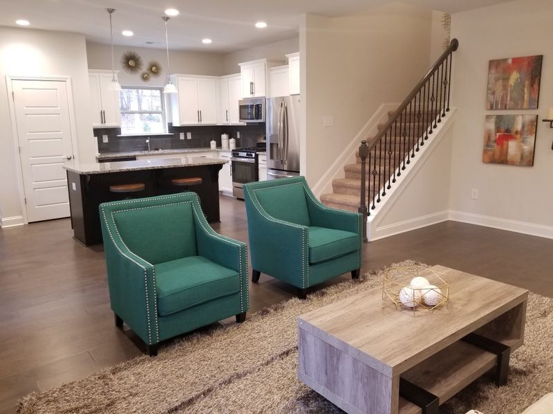 Furnished interior in a model home at Hidden Lake Preserve in Greenville (Image 8).