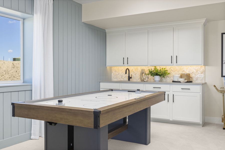 Plan C411 - American Legend Homes' Model in Sterling Ridge - Wet Bar in Rec Room