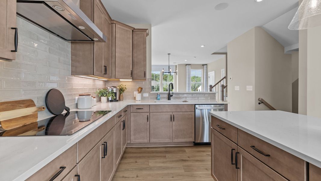 Furnished interior in a model home at The River District Townhomes in Charlotte (Image 8).