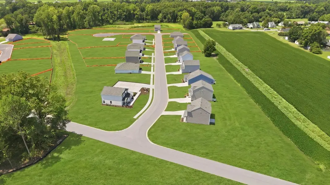 Aerial view of the Hobbs Farm community in Ayden, NC, showing layout and nearby surroundings (Image 1). Aerial view of the Hobbs Farm community in Ayden, NC, showing layout and nearby surroundings (Image 1).