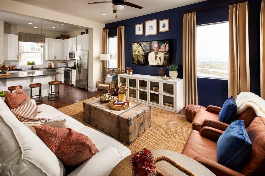 Furnished interior in a model home at Trailside at Cottonwood Creek in Colorado Springs (Image 3).