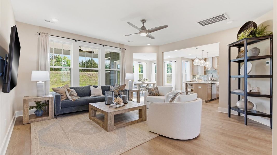 Furnished interior in a model home at Benjamin's Grove in Woodruff (Image 5).