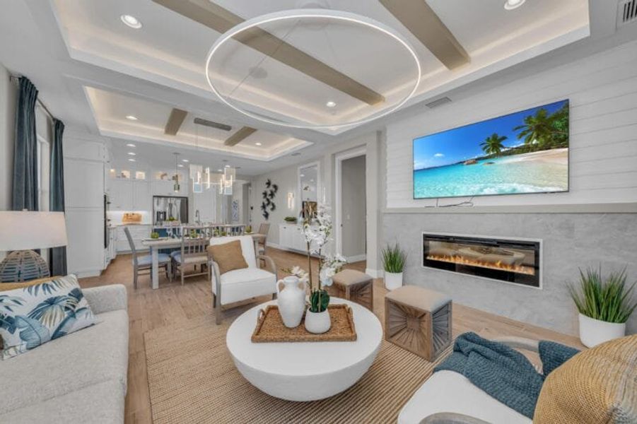 Furnished interior in a model home at Reflection Villas at Watercolor Place in Bradenton (Image 58). Furnished interior in a model home at Reflection Villas at Watercolor Place in Bradenton (Image 58).