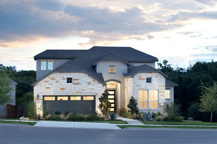 Front exterior of a home in the Cibolo Crossing community, located in Universal City, TX (Image 2).