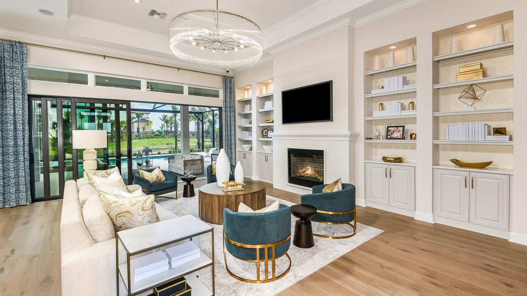 Furnished interior in a model home at Esplanade by the Islands in Naples (Image 26).