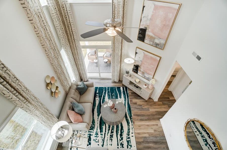 Furnished interior in a model home at Johnston Park Townhomes in Charlotte (Image 14). Furnished interior in a model home at Johnston Park Townhomes in Charlotte (Image 14).