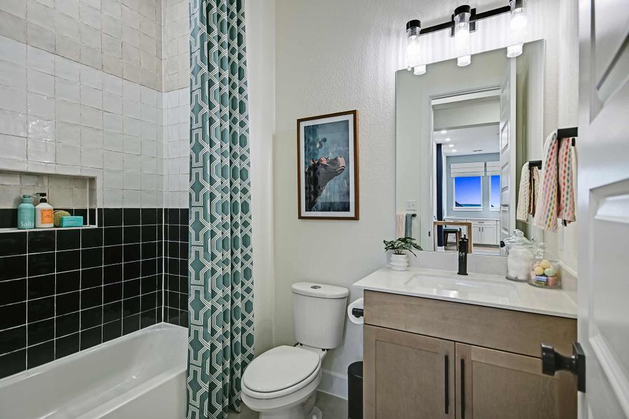 Furnished interior in a model home at Flora in Hutto (Image 31).