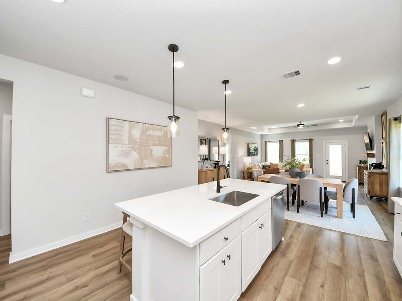 Furnished interior in a model home at Enclave at Newport in Crosby (Image 25).