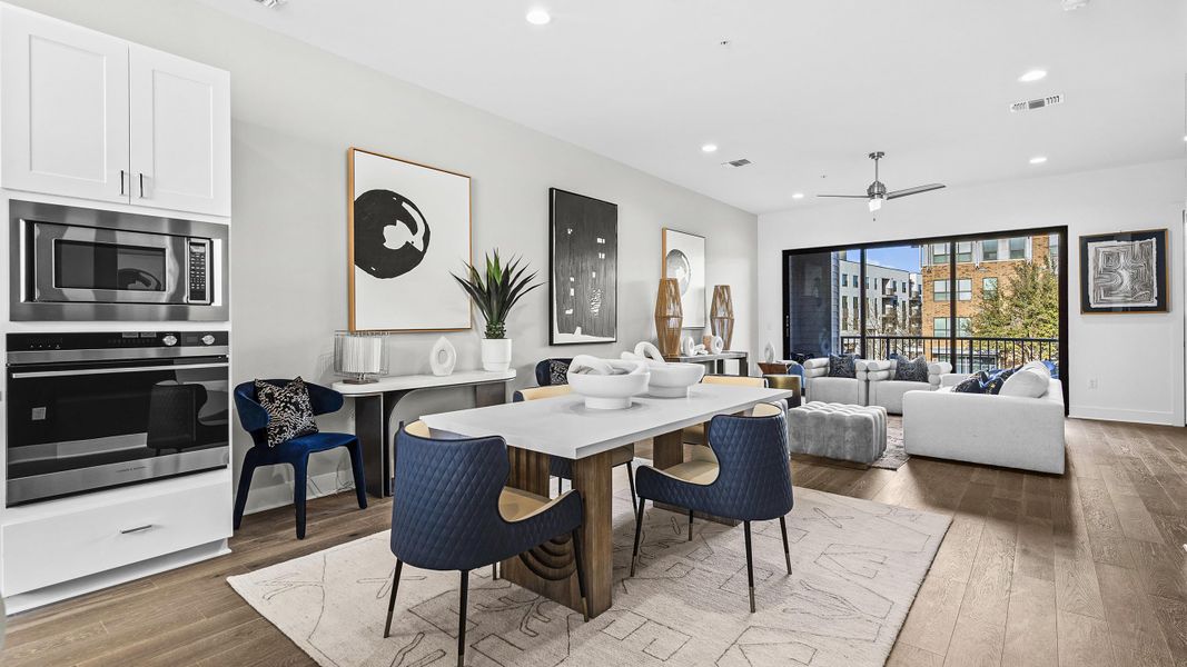 Furnished interior in a model home at Austin Modern Lofts at Mueller in Austin (Image 18).