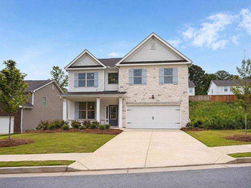 Front exterior of a home in the Stratford Square community, located in Lawrenceville, GA (Image 1). Front exterior of a home in the Stratford Square community, located in Lawrenceville, GA (Image 1).