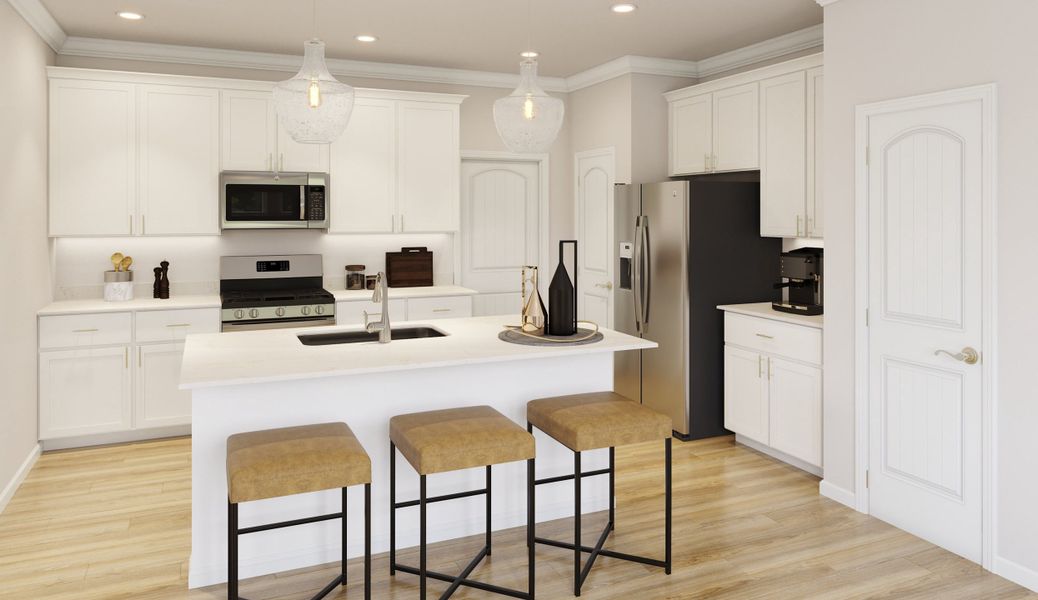 Furnished interior in a model home at The Paired Villas at Bridgewater in Little River (Image 24).
