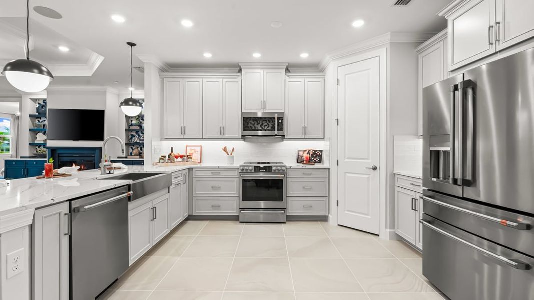 Furnished interior in a model home at Esplanade by the Islands Coach Homes in Naples (Image 71).