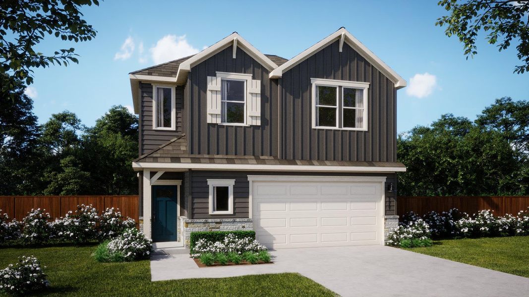 Elevation F | Zoe at Village at Manor Commons in Manor, TX by Landsea Homes