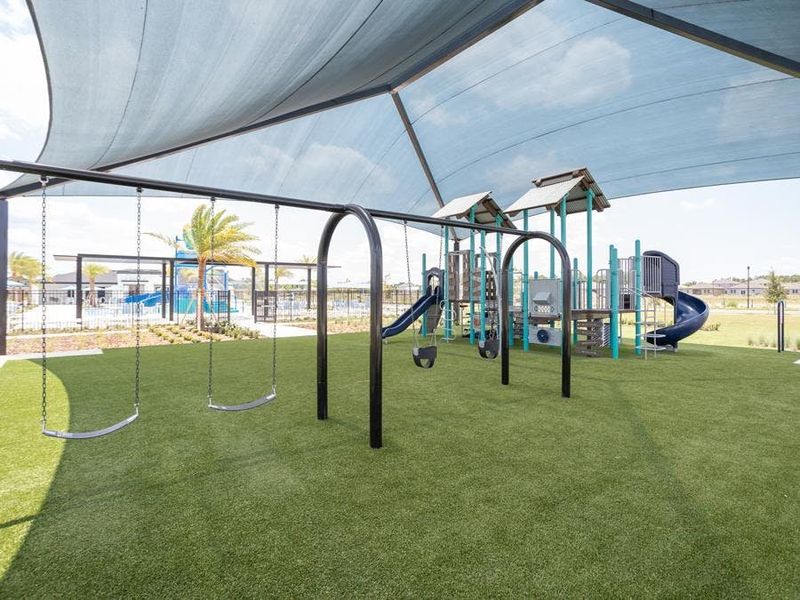 A shaded playground provides for year-round outdoor fun. A shaded playground provides for year-round outdoor fun.
