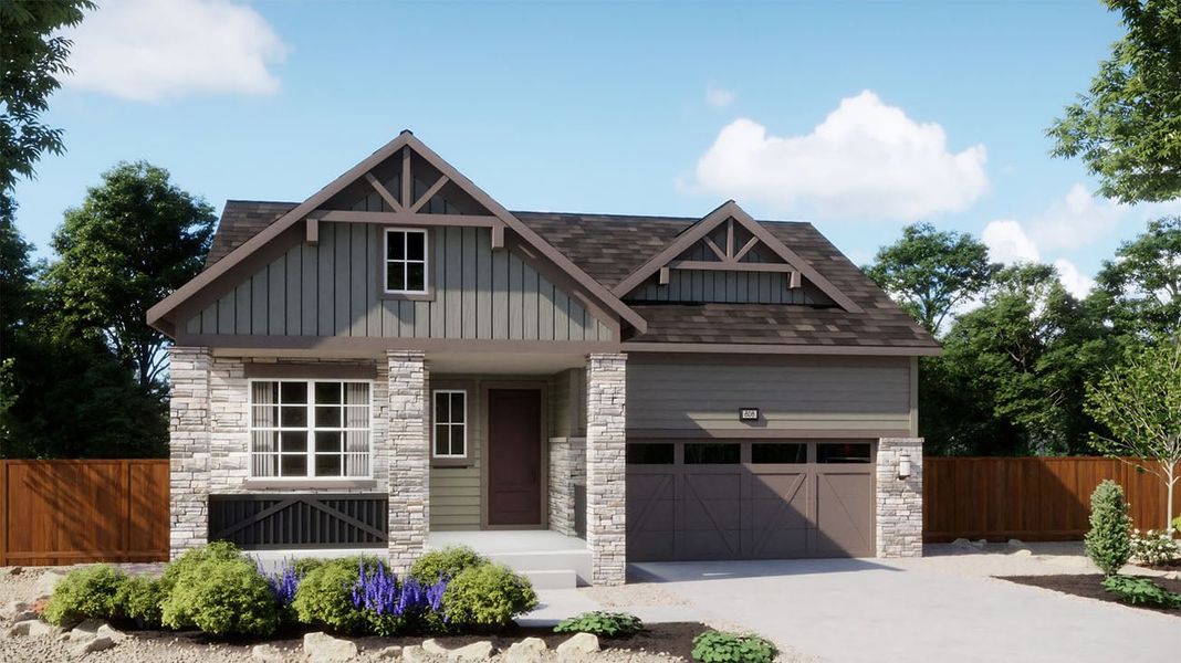 Front exterior of a home in the The Manors Collection at Golden Overlook community, located in Golden, CO (Image 21).