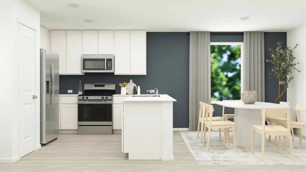 Furnished interior in a model home at Winfield Park: Cottage in Hutto (Image 7).