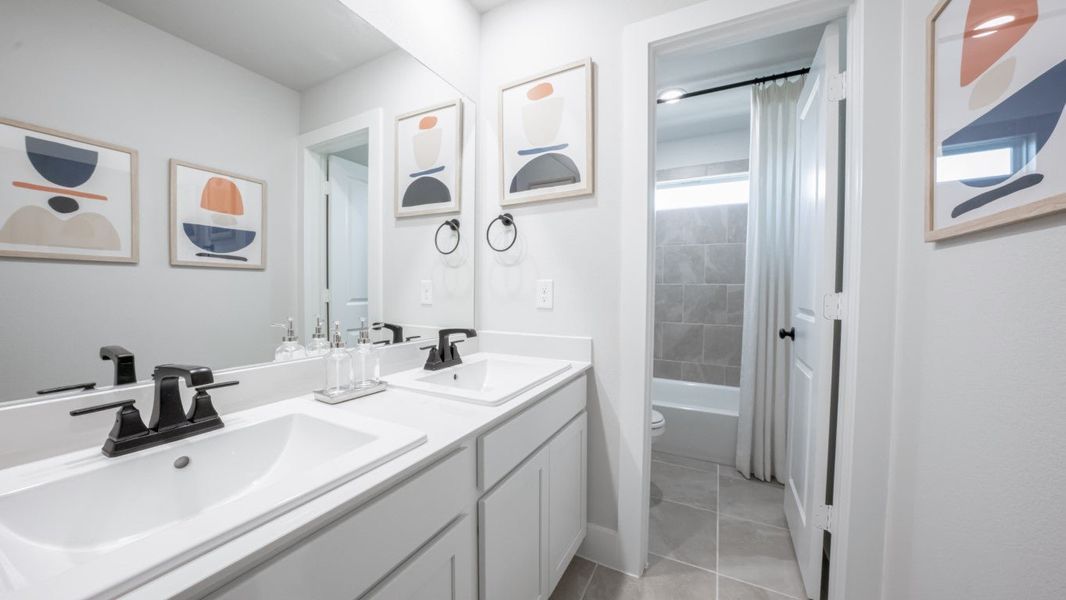 Furnished interior in a model home at The Meadows in Denton (Image 17).