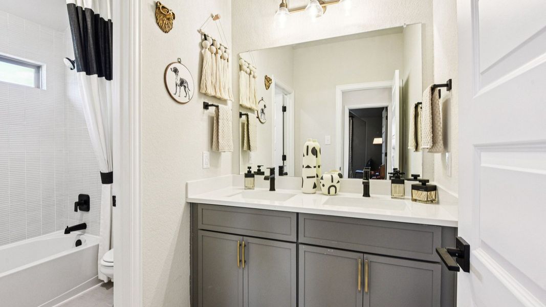 Furnished interior in a model home at Clear Creek in New Braunfels (Image 55).