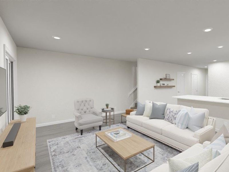 These townhomes feature desirable open-concept living space (Artists` rendering of the Catalina townhome)