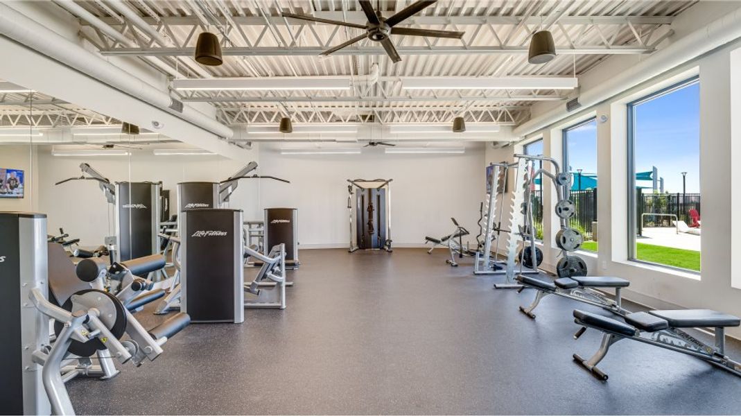 Fitness center weight and cardio machines