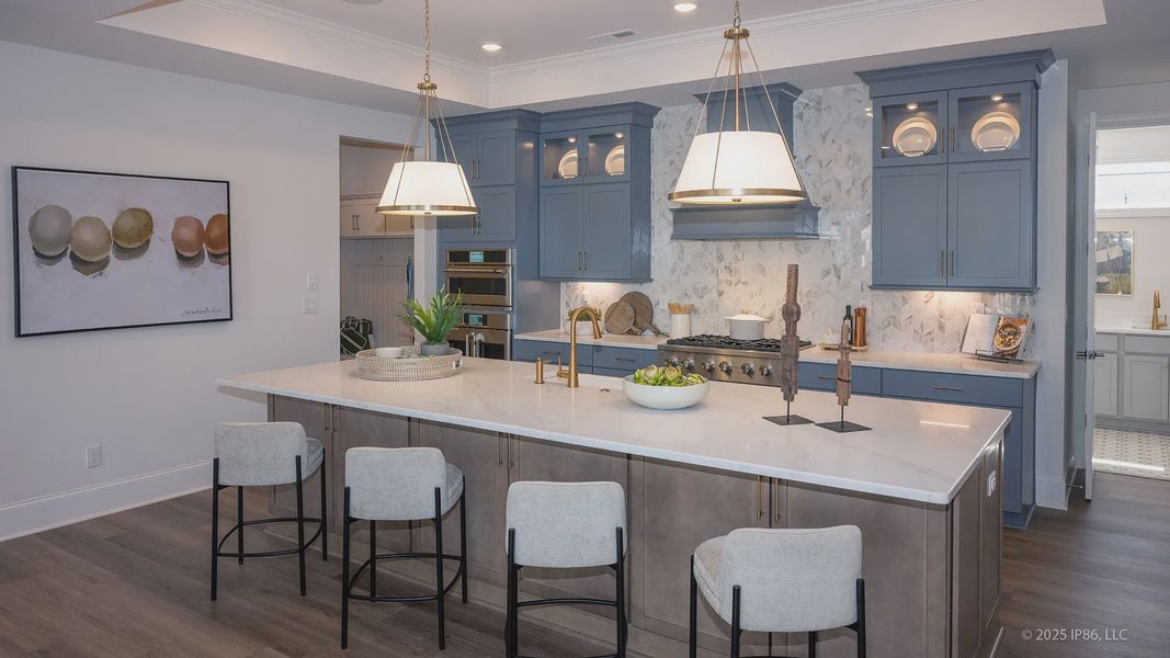 Furnished interior in a model home at The Courtyards at Lake Davidson in Mooresville (Image 24).