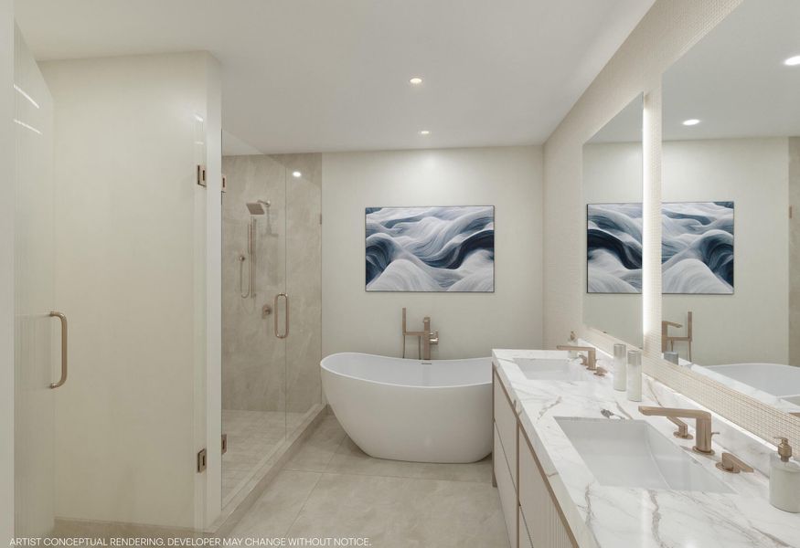 Furnished interior in a model home at 7200 Collins in Miami Beach (Image 6).