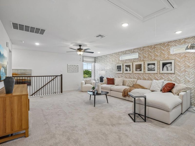 Furnished interior in a model home at Fairway Crossing in Converse (Image 15).