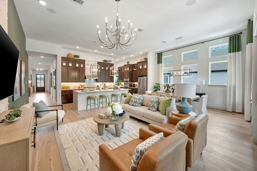 Furnished interior in a model home at The Highlands Encore - Tranquil Collection in Porter (Image 29). Furnished interior in a model home at The Highlands Encore - Tranquil Collection in Porter (Image 29).