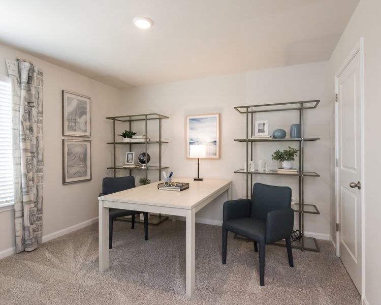 The Oakland model features two secondary bedrooms.