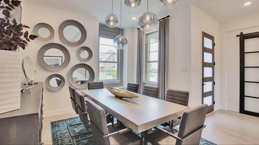 Furnished interior in a model home at Oaks at San Gabriel in Georgetown (Image 12).