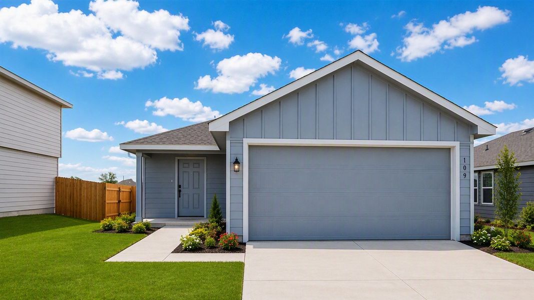 Front exterior of a home in the The Villages at Schwertner Ranch community, located in Jarrell, TX (Image 5). Front exterior of a home in the The Villages at Schwertner Ranch community, located in Jarrell, TX (Image 5).