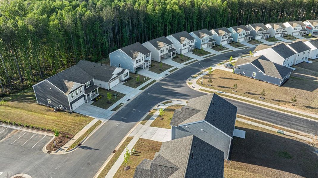 Aerial view of the Bexford community in Willow Spring, NC, showing layout and nearby surroundings (Image 9).