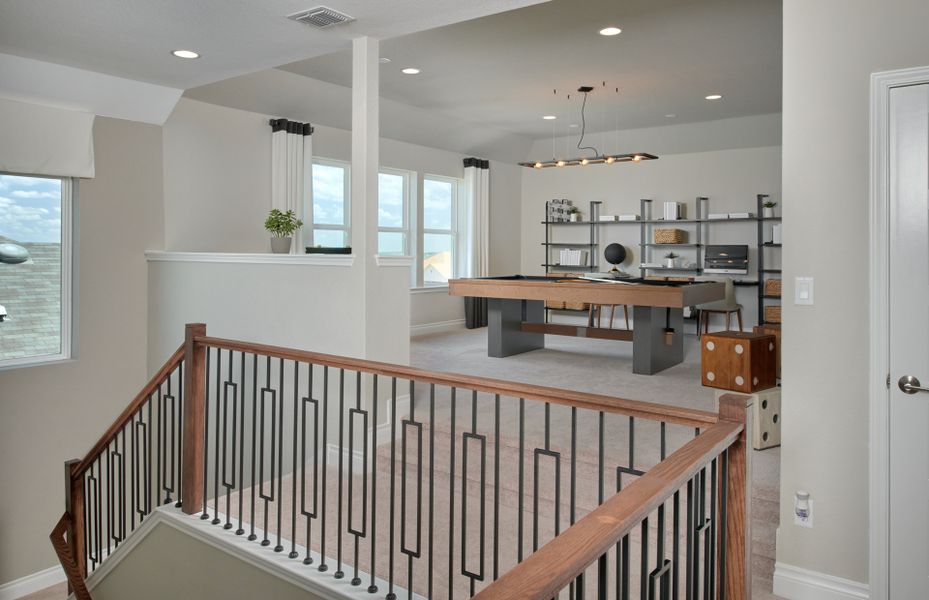 Furnished interior in a model home at The Overlook at Creekside in New Braunfels (Image 20).