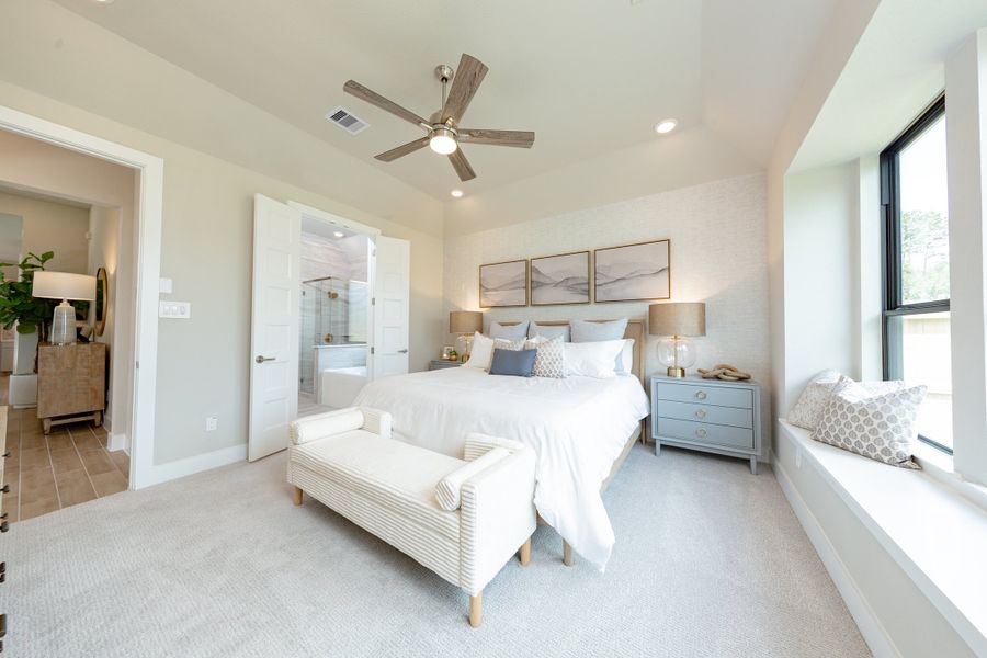 Furnished interior in a model home at The Highlands in Porter (Image 5).