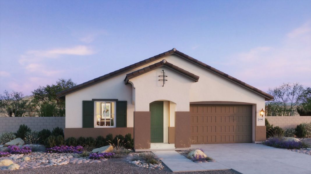 Front exterior of a home in the Windstone Ranch North community, located in Surprise, AZ (Image 9).
