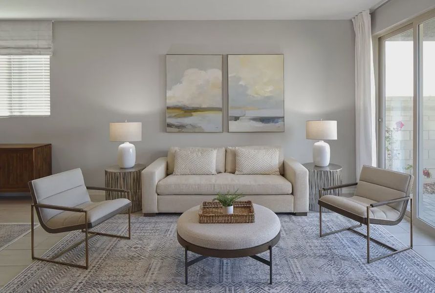 Furnished interior in a model home at Skyline Village in San Tan Valley (Image 8).