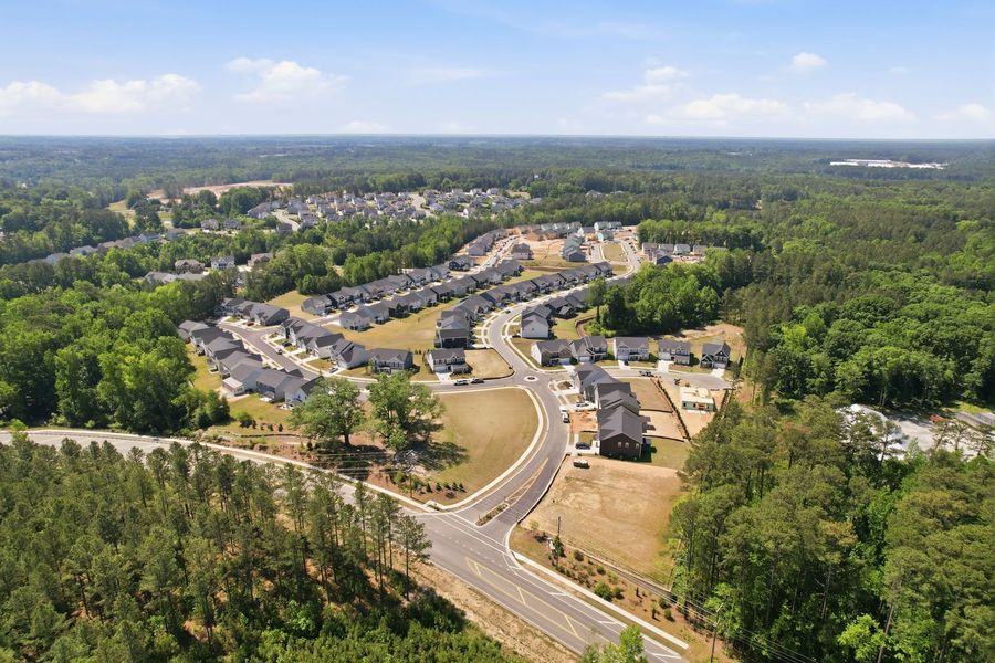 Aerial view of the Williams Grove community in Apex, NC, showing layout and nearby surroundings (Image 1). Aerial view of the Williams Grove community in Apex, NC, showing layout and nearby surroundings (Image 1).